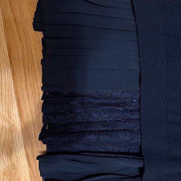 No 21 Numero Ventuno Black Knit 2 in 1 Sweater Dress w Pleat Trim - Picture 10 of 13